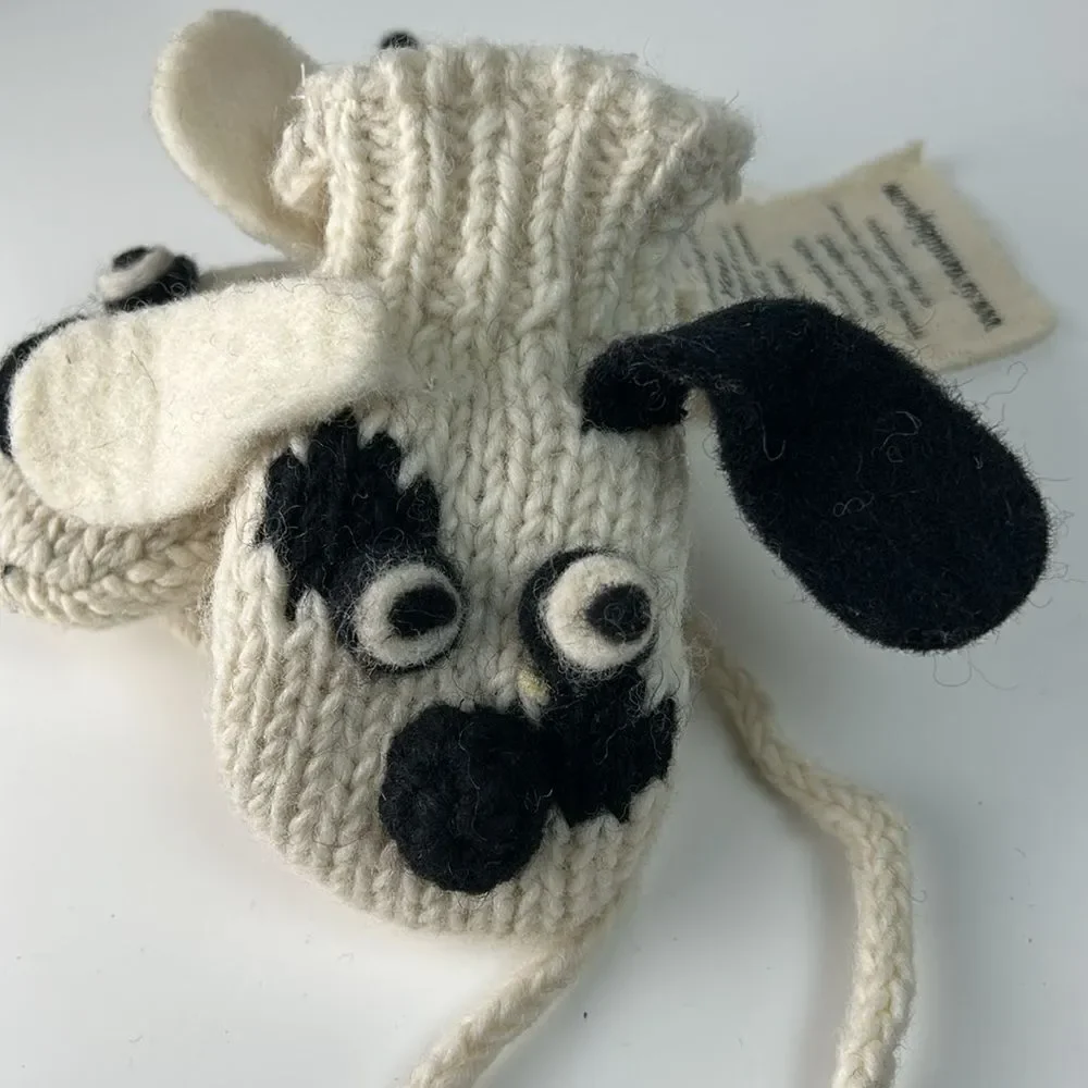NWT NIRVANNA DESIGNS PUPPY2 Hand Made in Nepal Wool gloves mittens small age 1-3